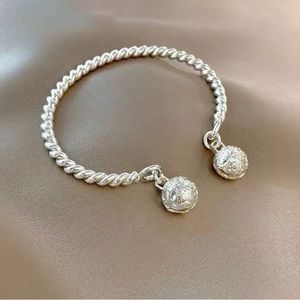 NEW 925 SILVER BALLS BANGLE BRACELET